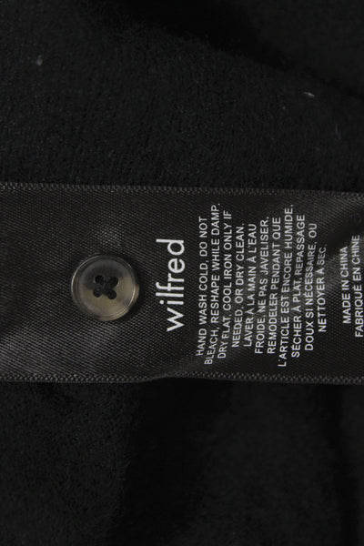 Wilfred Women Cardigan Sweater Black Button Long Sleeve Crew Neck Size S