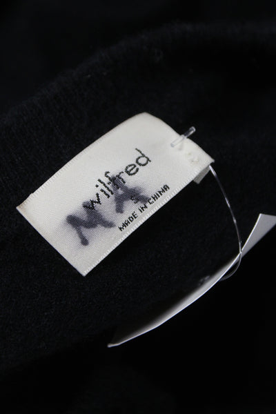 Wilfred Women Cardigan Sweater Black Button Long Sleeve Crew Neck Size S