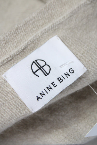 Anine Bing Unisex Beige Wool V-Neck Cardigan Button Long Sleeve Size XS