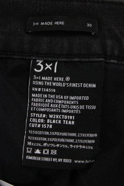 3x1 NYC Women Black Cropped Ankle High Rise Jeans Size 30