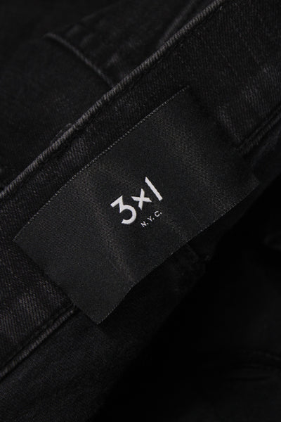 3x1 NYC Women Black Cropped Ankle High Rise Jeans Size 30