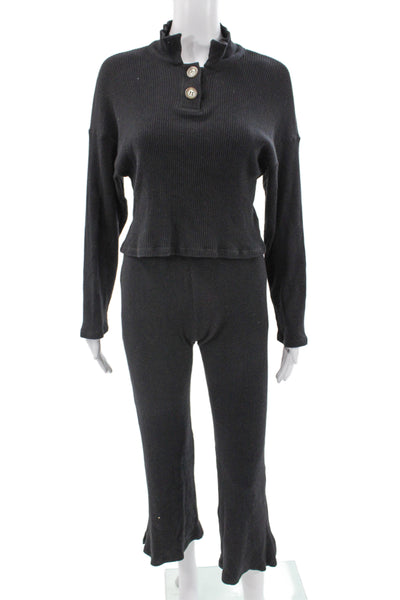 Project Social T Womens Black Long Sleeve Set Pants Size S