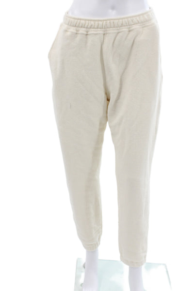 The Upside Womens Jogger Sweatpants Beige Organic Cotton 25in Inseam Size S