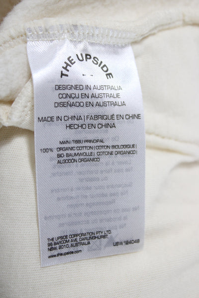 The Upside Womens Jogger Sweatpants Beige Organic Cotton 25in Inseam Size S