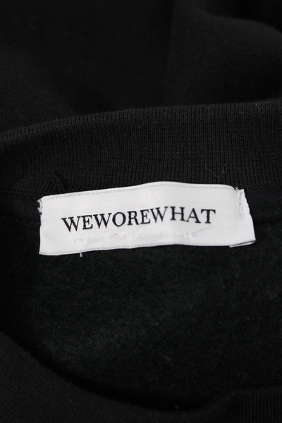 We Wore What Women Black Grunge Sweatshirt Crew Neck Long Sleeve Size L