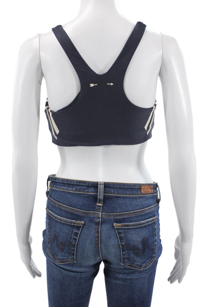 The Upside Women's Scoop Neck Sleeveless Sport Bra Navy Blue Size S
