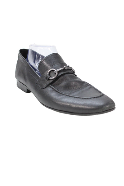 Warfield & Grand Mens Slip On Round Toe Bit Detail Leather Loafers Black Size 9.