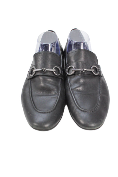 Warfield & Grand Mens Slip On Round Toe Bit Detail Leather Loafers Black Size 9.