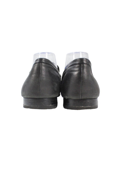Warfield & Grand Mens Slip On Round Toe Bit Detail Leather Loafers Black Size 9.