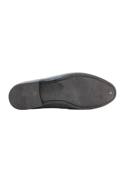 Warfield & Grand Mens Slip On Round Toe Bit Detail Leather Loafers Black Size 9.