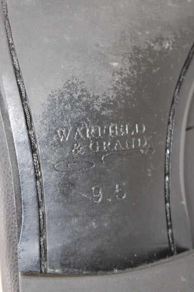 Warfield & Grand Mens Slip On Round Toe Bit Detail Leather Loafers Black Size 9.