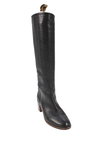 Kate Spade New York Womens Side Zip Block Heel Knee High Boots Black Size 6.5