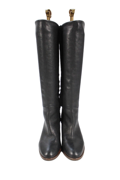 Kate Spade New York Womens Side Zip Block Heel Knee High Boots Black Size 6.5