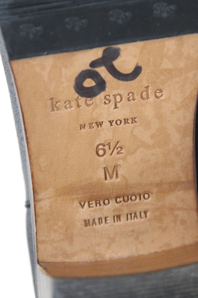 Kate Spade New York Womens Side Zip Block Heel Knee High Boots Black Size 6.5