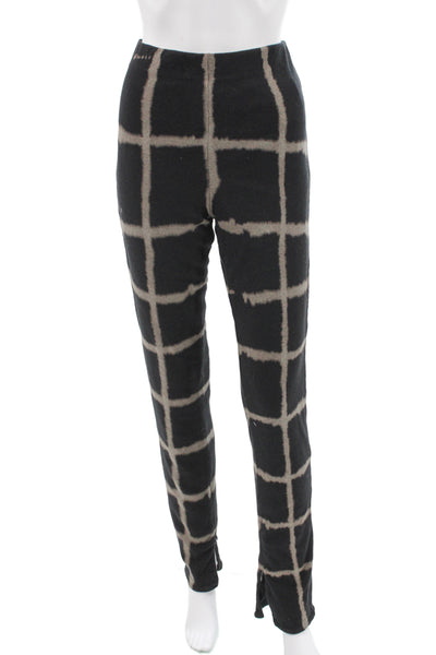 Chaser Womens Black Check Pants Cotton Blend Size M