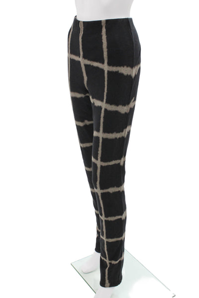 Chaser Womens Black Check Pants Cotton Blend Size M