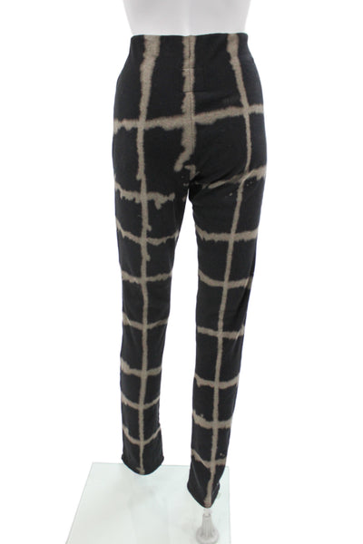 Chaser Womens Black Check Pants Cotton Blend Size M