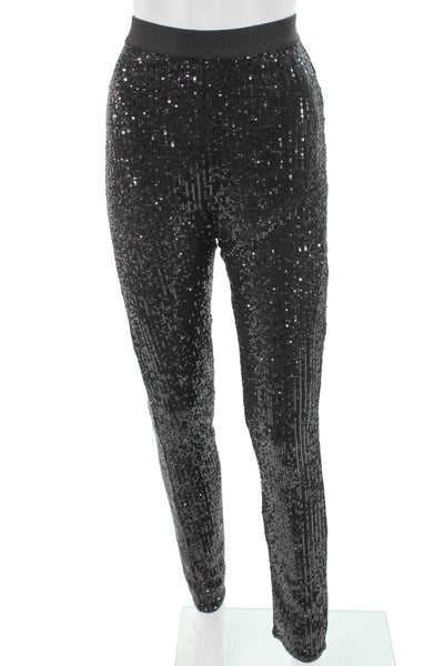 BCBG Max Azria Unisex Black 80s Pants Polyester Spandex Size M