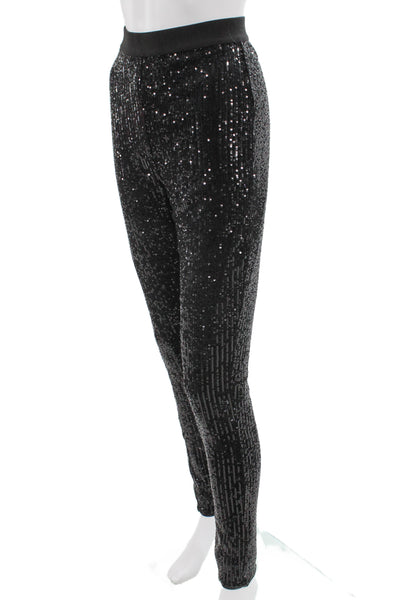 BCBG Max Azria Unisex Black 80s Pants Polyester Spandex Size M