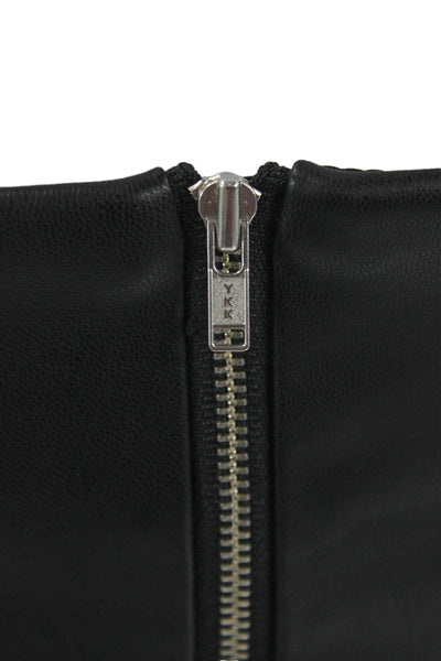 Hours Womens Cropped Biker Sleeveless Black Zip Top 90% Polyester Size S