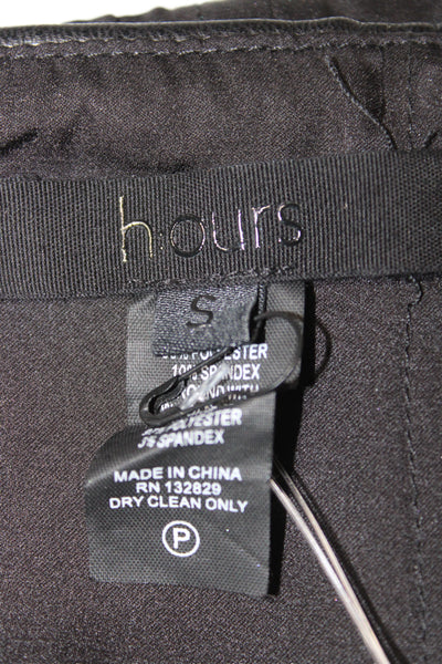 Hours Womens Cropped Biker Sleeveless Black Zip Top 90% Polyester Size S