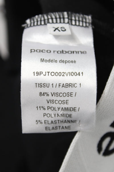 Paco Rabanne Women Cropped Jersey Short Sleeve Black Top Size XS
