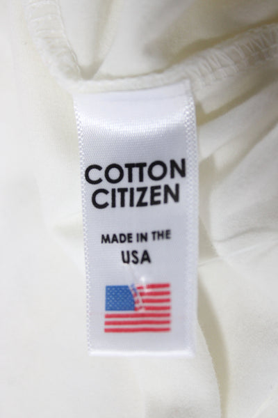 Cotton Citizen Women Cropped Top White Long Sleeve Cotton Spandex Size S