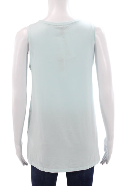 Eileen Fisher Womens Basic Light Blue Sleeveless Tank Size 2XS