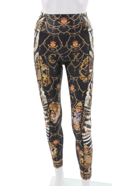 Camilla Womens Ankle Jeggings Black Animal Print Polyamide Size XS