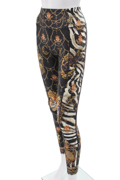 Camilla Womens Ankle Jeggings Black Animal Print Polyamide Size XS