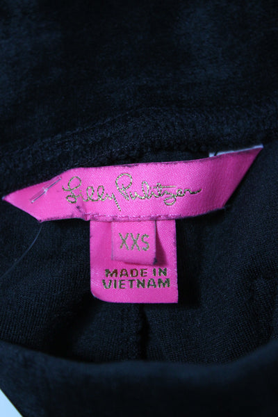 Lilly Pulitzer Womens Jogger Sweatpants Black Drawstring Size 2XS
