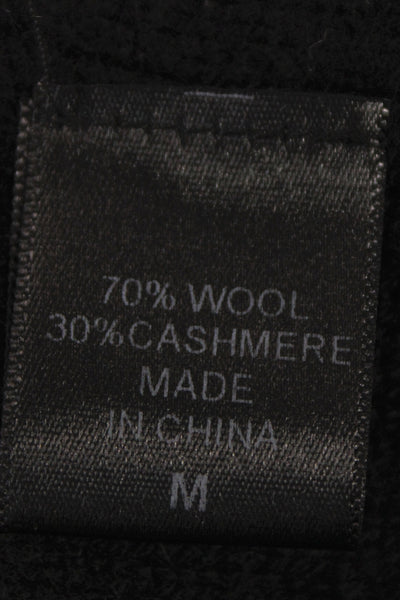 Kes Womens Overcoat Coatigan Black Wool Cashmere Long Sleeve Size M