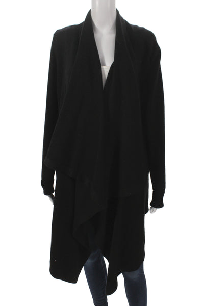 Strenesse Womens Black Designer Coatigan Long Sleeve Size 8