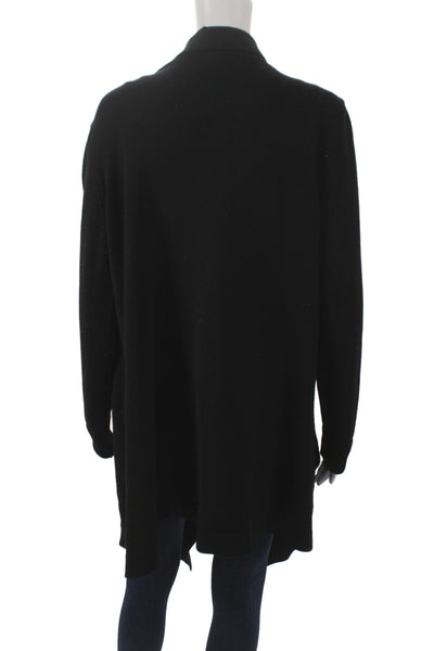 Strenesse Womens Black Designer Coatigan Long Sleeve Size 8