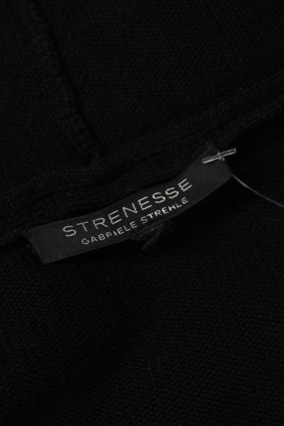 Strenesse Womens Black Designer Coatigan Long Sleeve Size 8