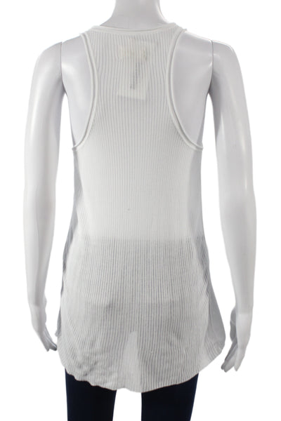 Nili Lotan Women Sleeveless Tunic Tank White Round Neck Size M