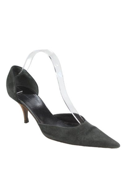 Balenciaga Paris Womens Suede Pointed Toe Heels Black Size 38.5 8.5