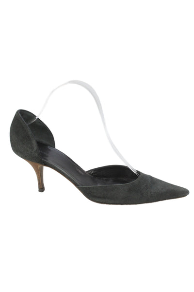 Balenciaga Paris Womens Suede Pointed Toe Heels Black Size 38.5 8.5