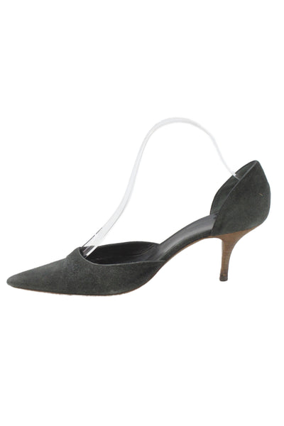 Balenciaga Paris Womens Suede Pointed Toe Heels Black Size 38.5 8.5