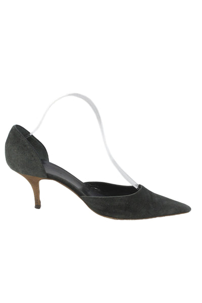 Balenciaga Paris Womens Suede Pointed Toe Heels Black Size 38.5 8.5