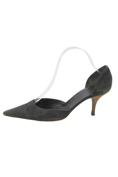 Balenciaga Paris Womens Suede Pointed Toe Heels Black Size 38.5 8.5