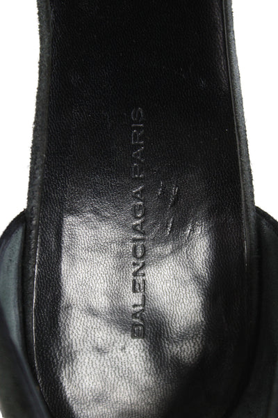 Balenciaga Paris Womens Suede Pointed Toe Heels Black Size 38.5 8.5