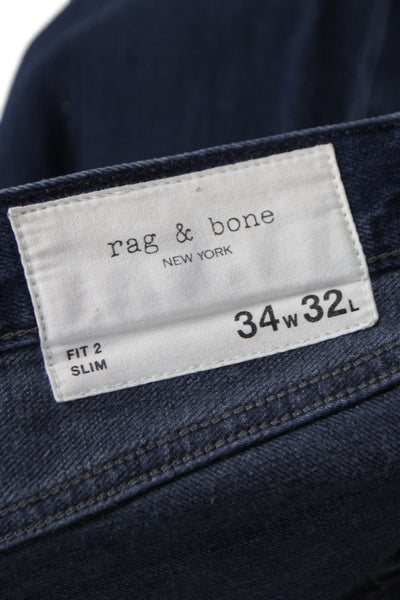 Rag & Bone Mens Skinny Straight Dark Blue Jeans Size 34