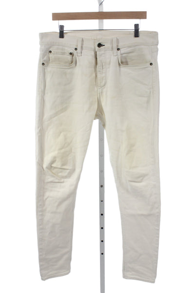 Rag & Bone Mens Skinny Jeans White Organic Cotton Button Size 34