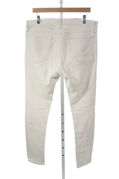 Rag & Bone Mens Skinny Jeans White Organic Cotton Button Size 34