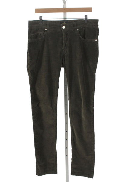 Masons Mens Brown Army Cotton Viscose Elastane Pants Button Closure Size 34