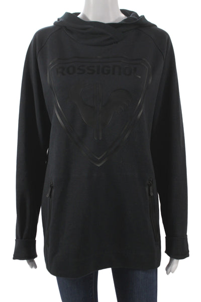 Rossignol Unisex Pullover Hoodie Black Bird Graphic Poly Cotton Size L