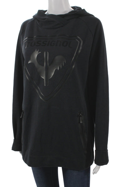 Rossignol Unisex Pullover Hoodie Black Bird Graphic Poly Cotton Size L