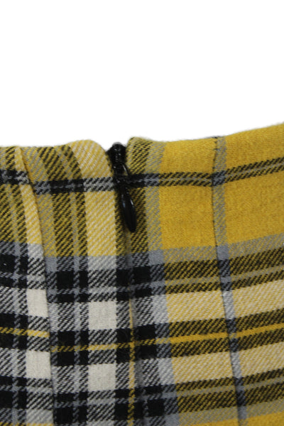 Maje Womens Black Plaid Pleated Mini Skort 100% Cotton Size 36