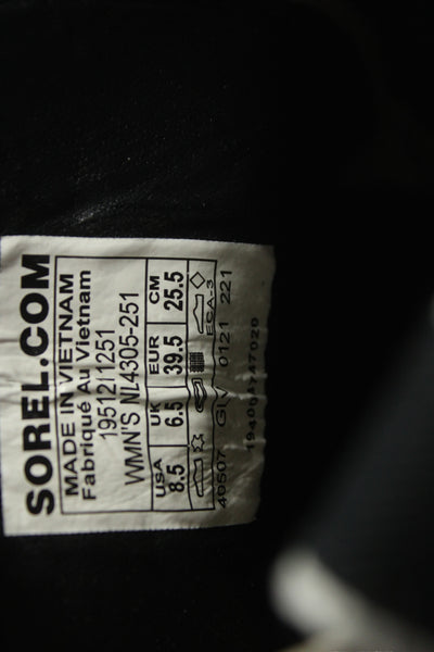 Sorel Womens Leather Lace Up Brex Waterproof Ankle Boots Beige Size 8.5